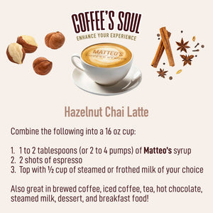 Sugar Free Coffee Syrup, Hazelnut Chai (1L)