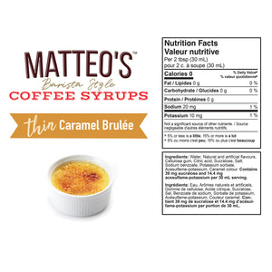 Sugar Free Coffee Syrup, Caramel Brulee