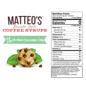 Sugar Free Coffee Syrup, Mint Chocolate Chip (1L)