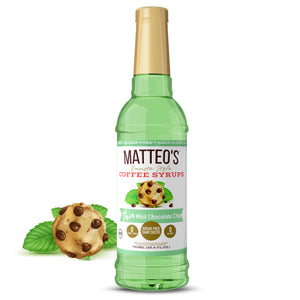 Sirop de café sans sucre, pépites de chocolat à la menthe