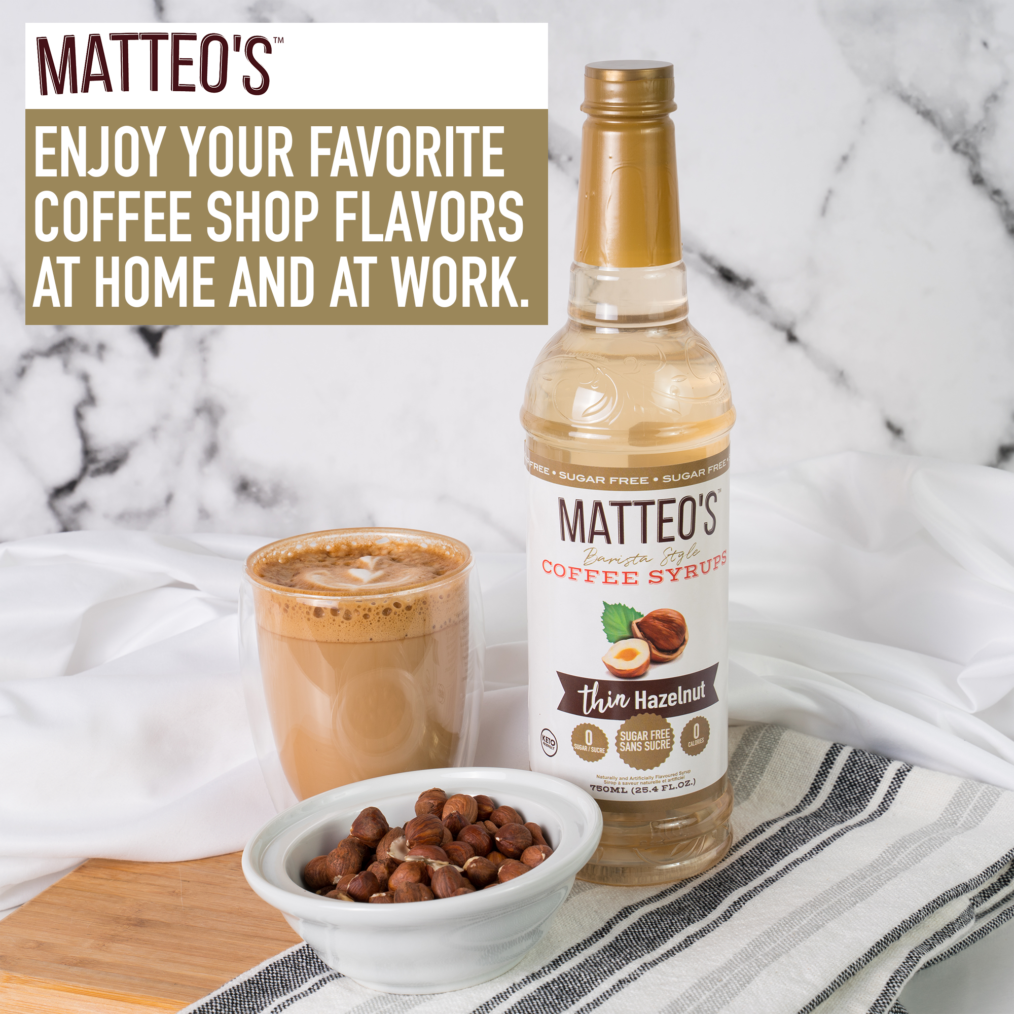 Sirop de café sans sucre, paquet varié, (6 saveurs)