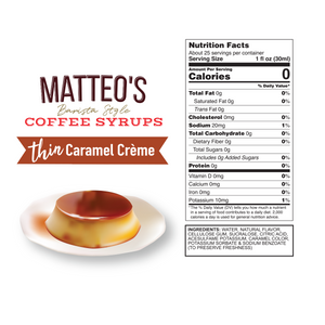 Sugar Free Coffee Syrup, Caramel Creme