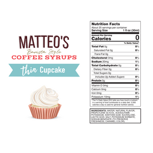 Sirop de café sans sucre,  petit gâteau