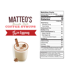 Sirop de café sans sucre, lait de poule