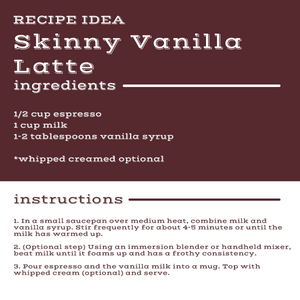 Sirop de café sans sucre, vanille