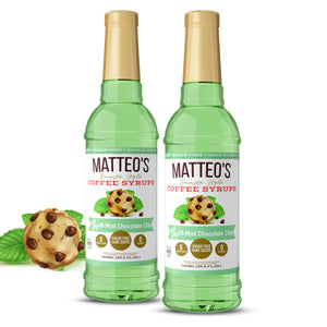 Sirop de café sans sucre, pépites de chocolat à la menthe