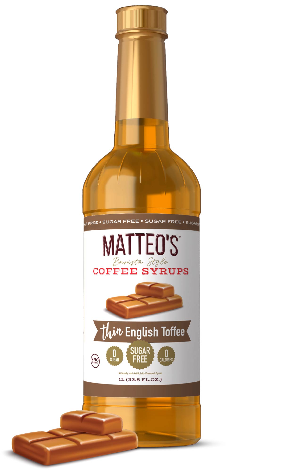 Sugar Free Coffee Syrup, English Toffee (1L)