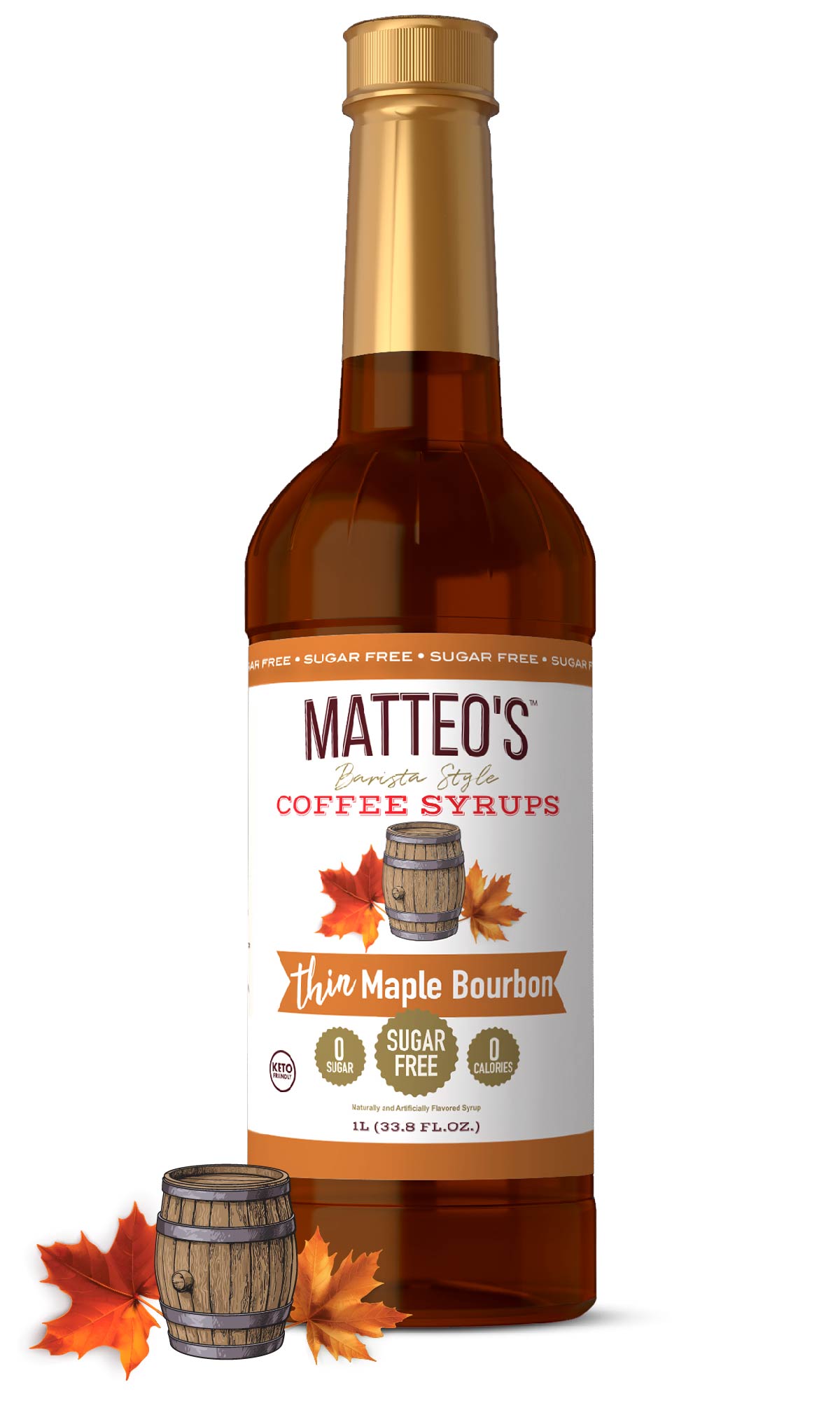 Sugar Free Coffee Syrup, Maple Bourbon (1L)