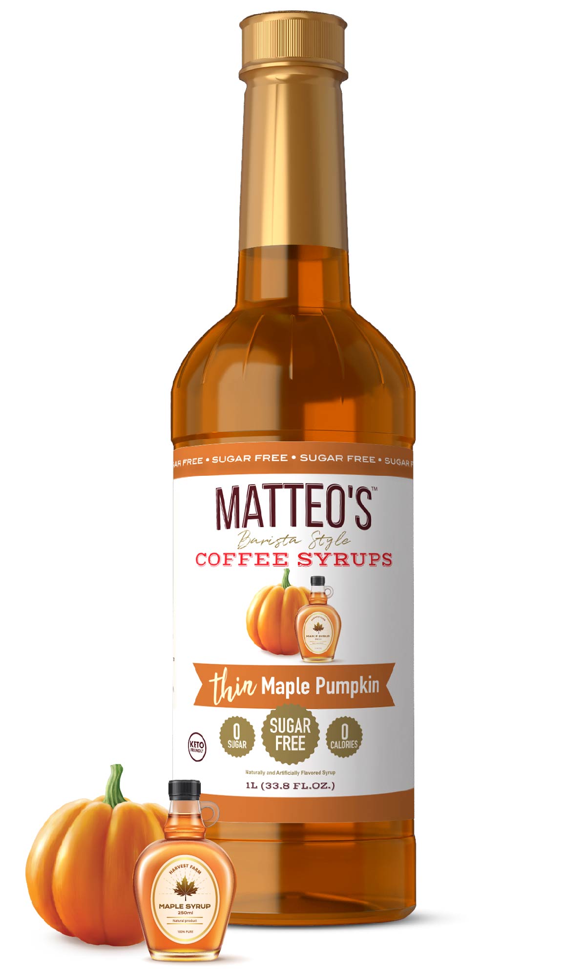 Sugar Free Coffee Syrup, Maple Pumpkin (1L)