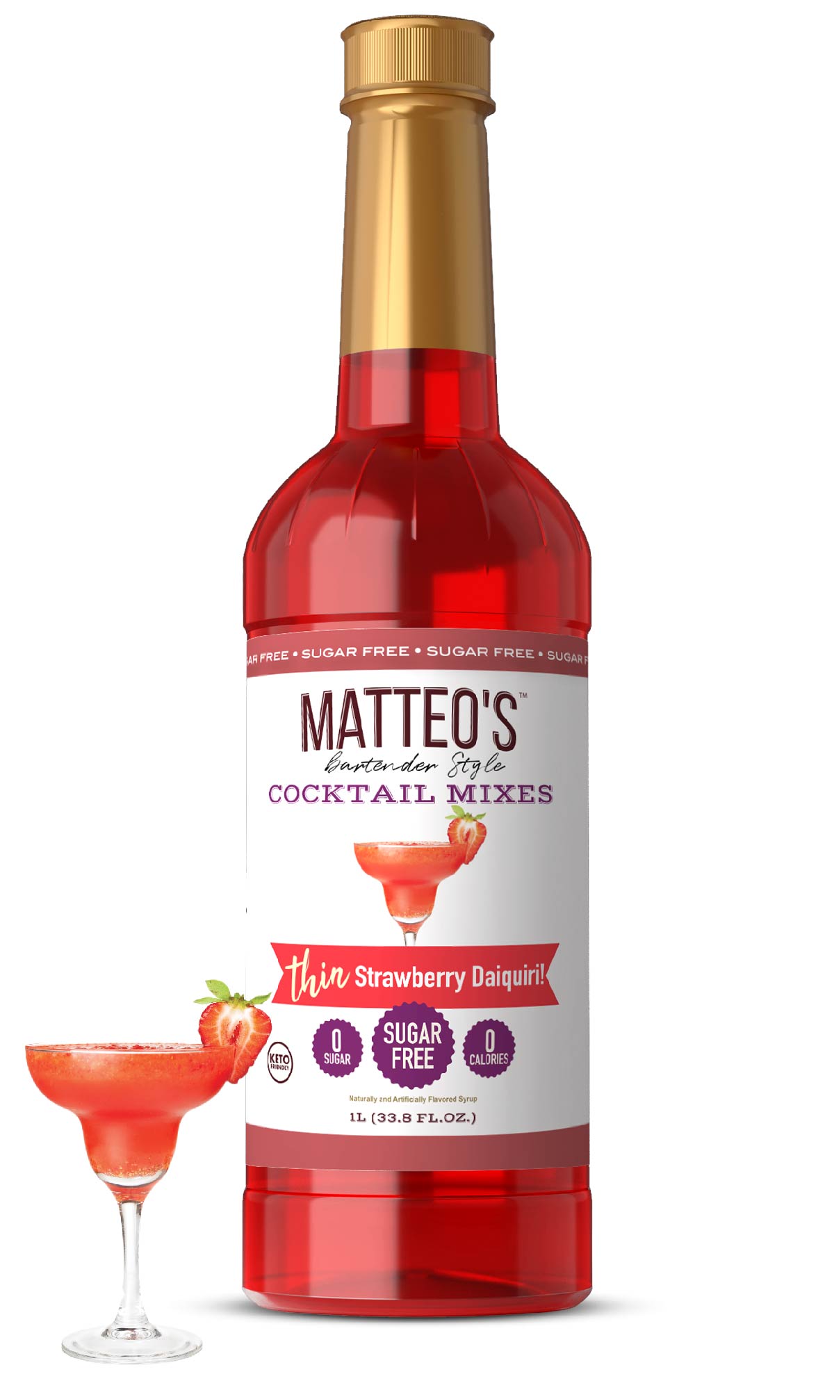 Sugar Free Cocktail Mix - Strawberry Daiquiri (1L)