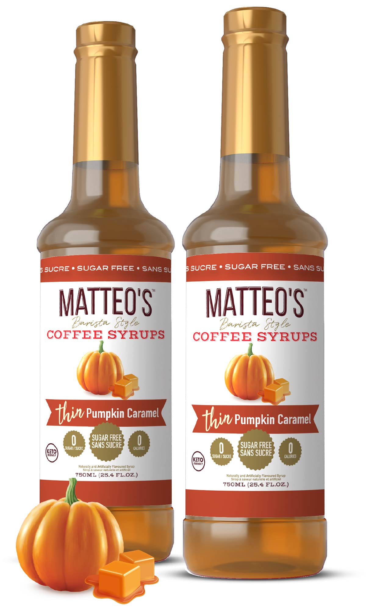 Sirop de café sans sucre, caramel de citrouille