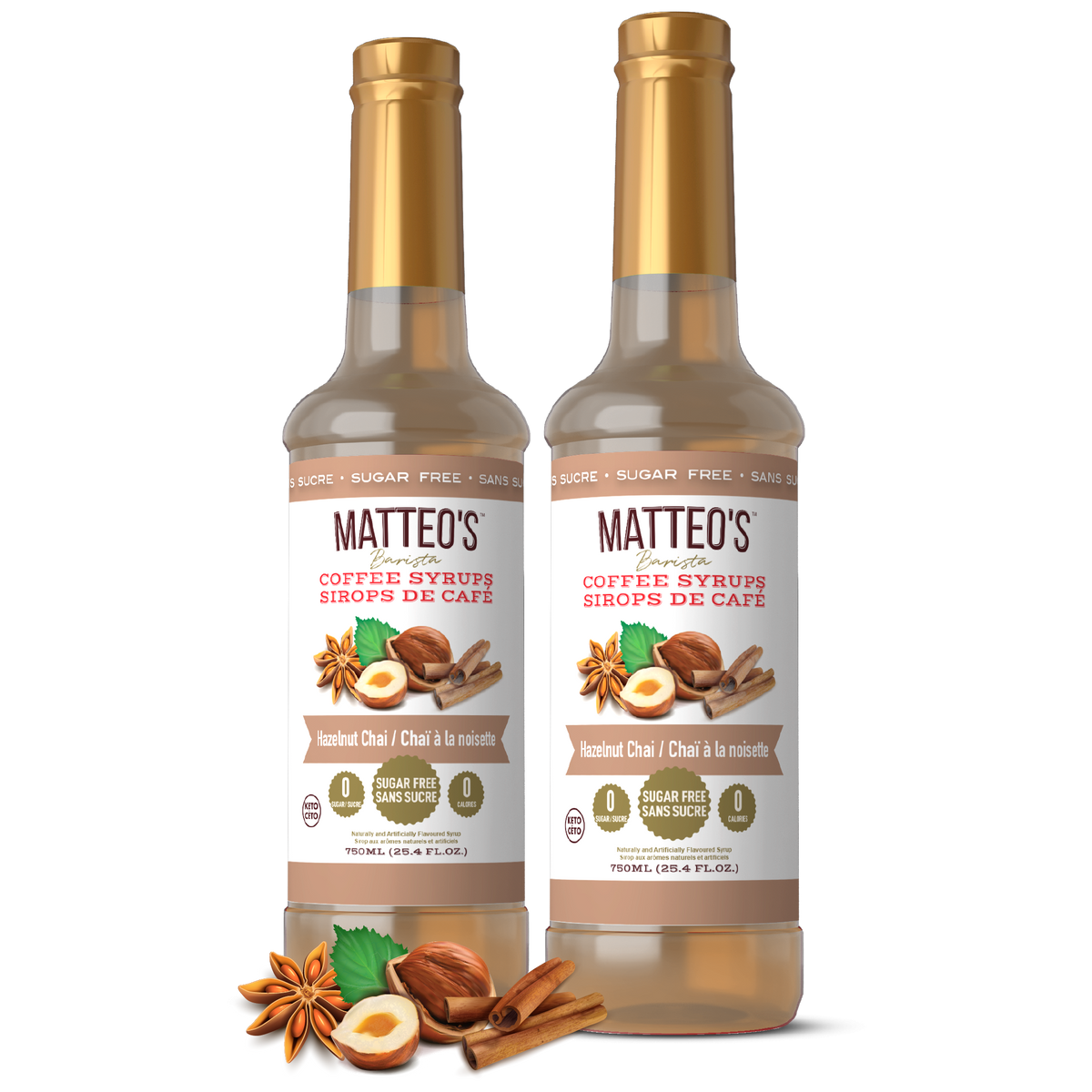 Sugar Free Coffee Syrup, Hazelnut Chai