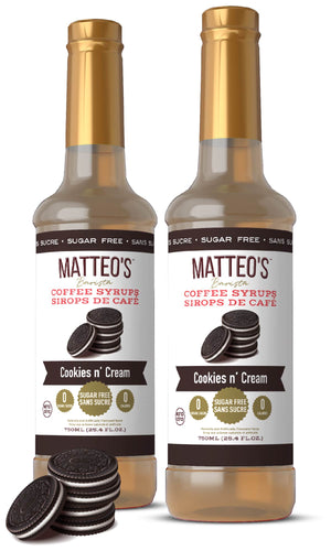 Sirop de café sans sucre de Matteo, biscuits et crème
