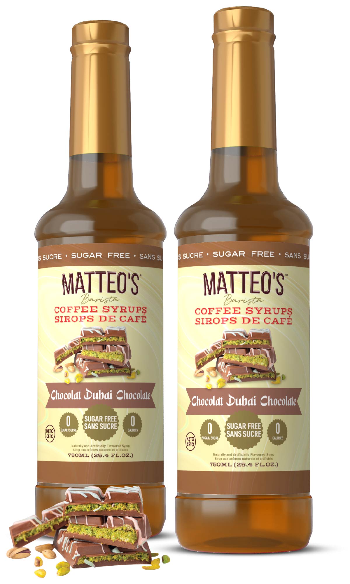 Sirop de café sans sucre, chocolat de Dubaï