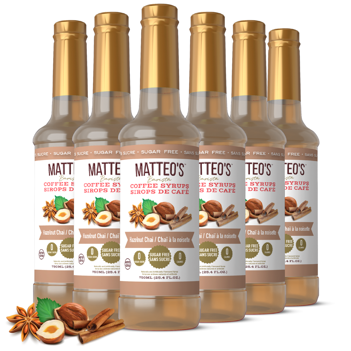 Sugar Free Coffee Syrup, Hazelnut Chai