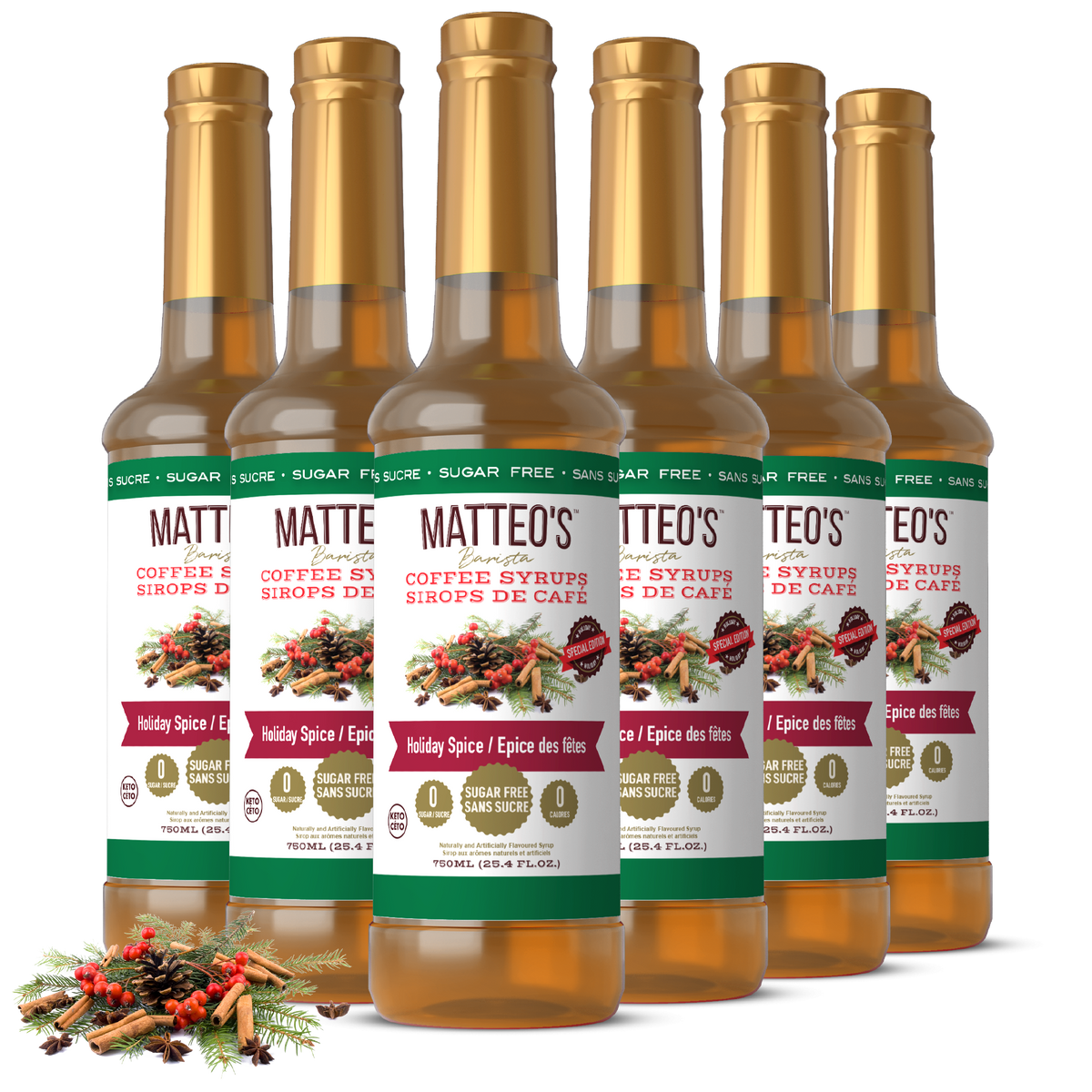 Sugar Free Coffee Syrup, Holiday Spice