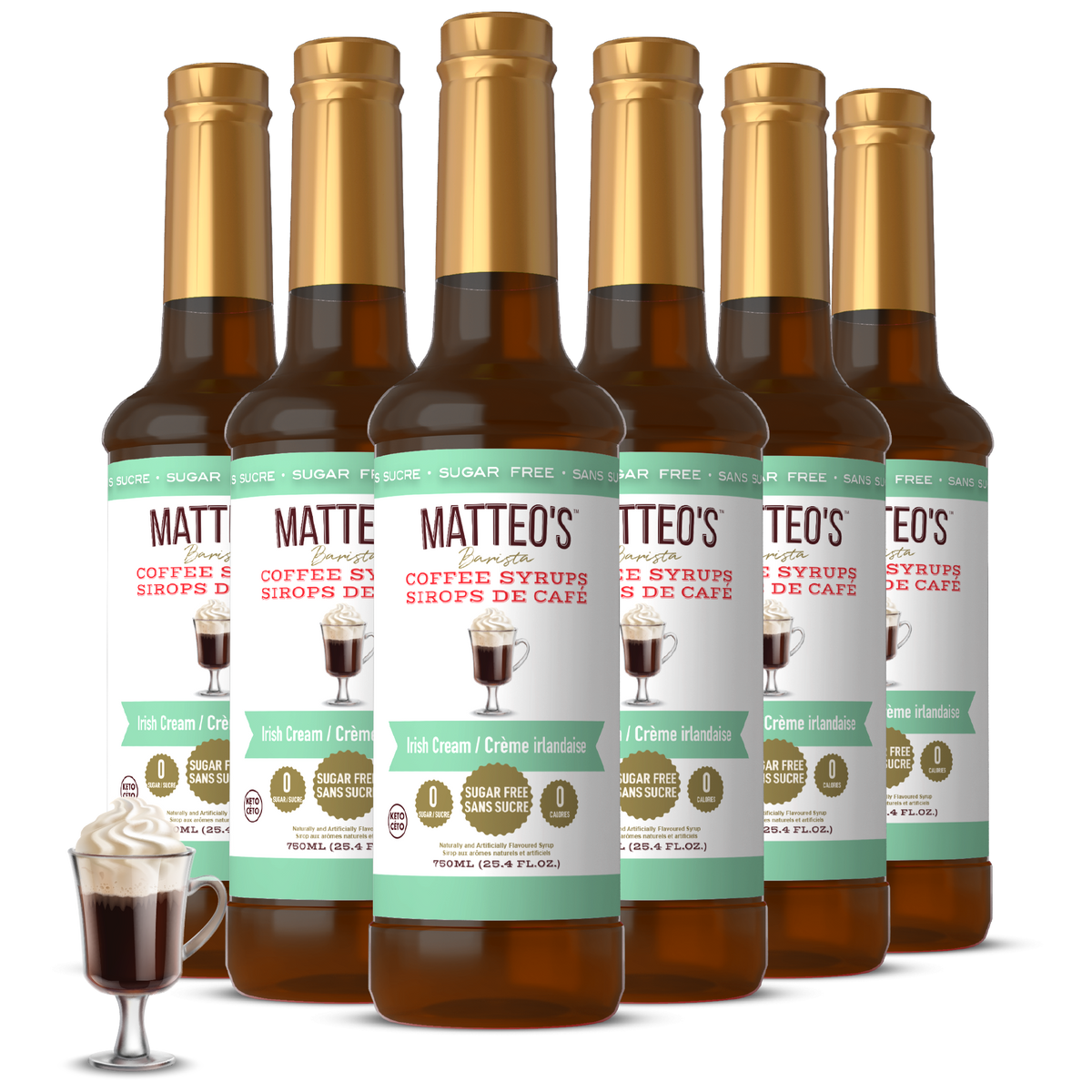 Sirop de café sans sucre, crème irlandaise