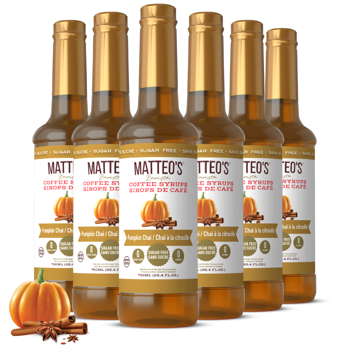 Sugar Free Coffee Syrup, Pumpkin Chai