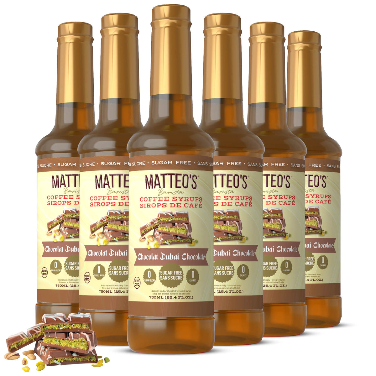 Sirop de café sans sucre, chocolat de Dubaï