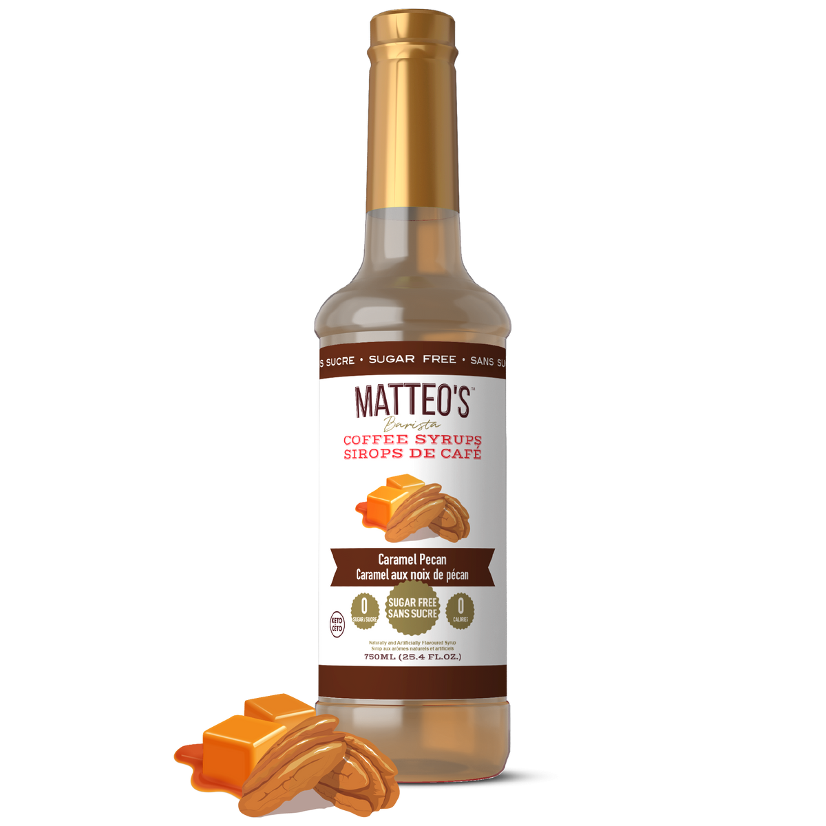 Sirop de Café Sans Sucre, Caramel Pécan