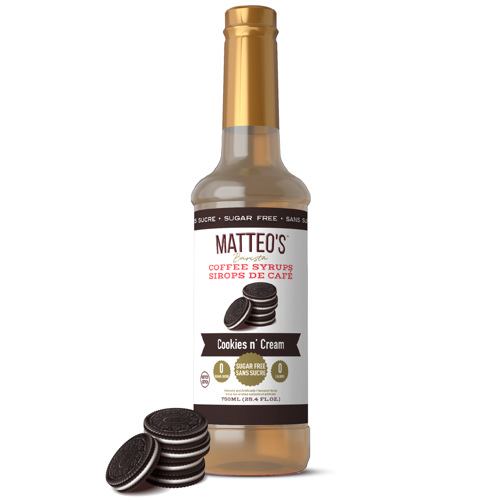 Sirop de café sans sucre de Matteo, biscuits et crème