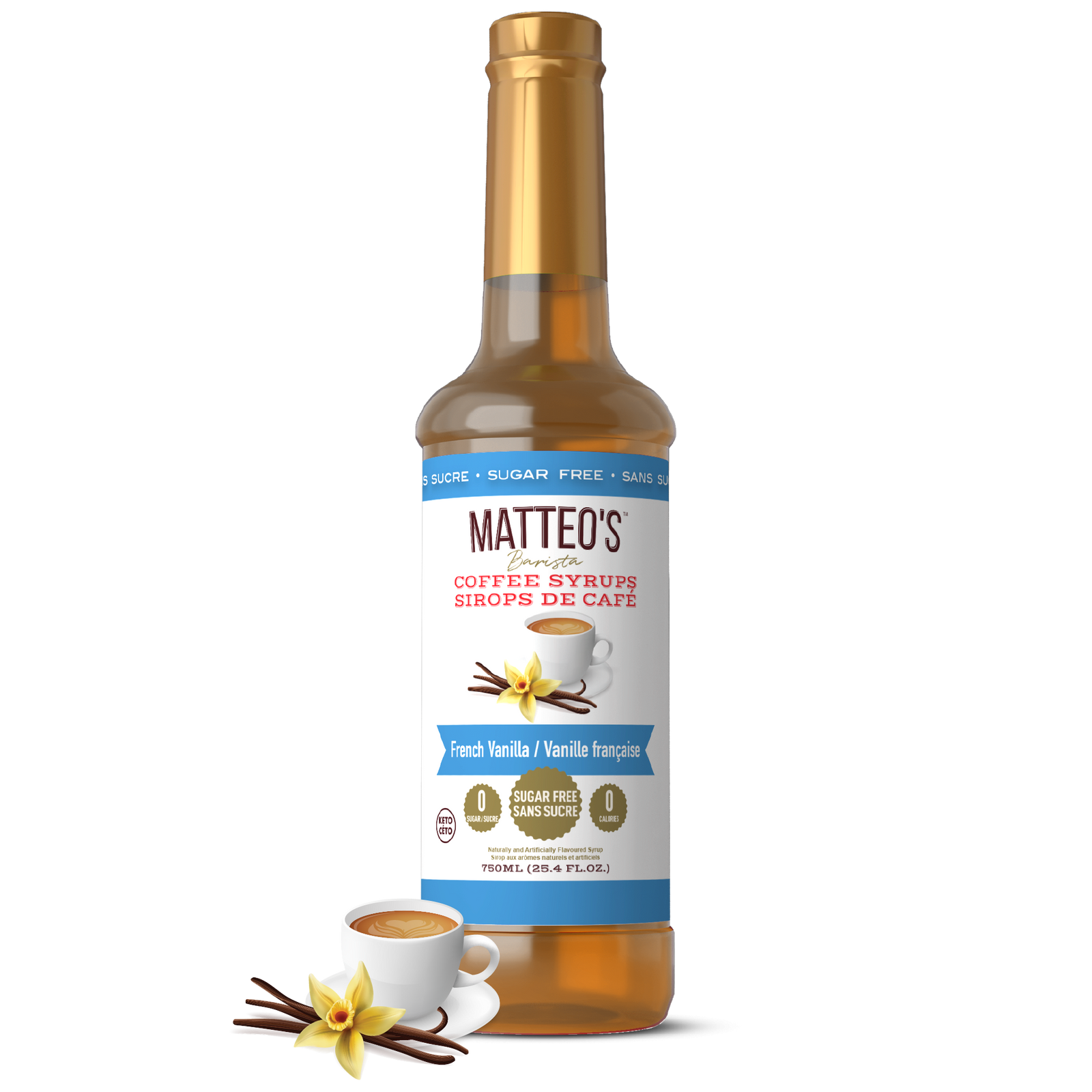 Sirop de café sans sucre de Matteo, vanille française