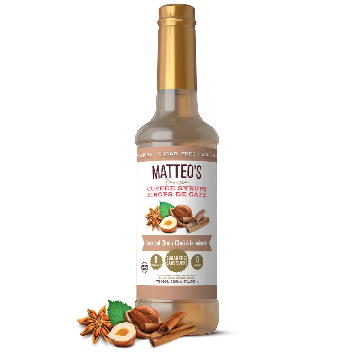 Sugar Free Coffee Syrup, Hazelnut Chai