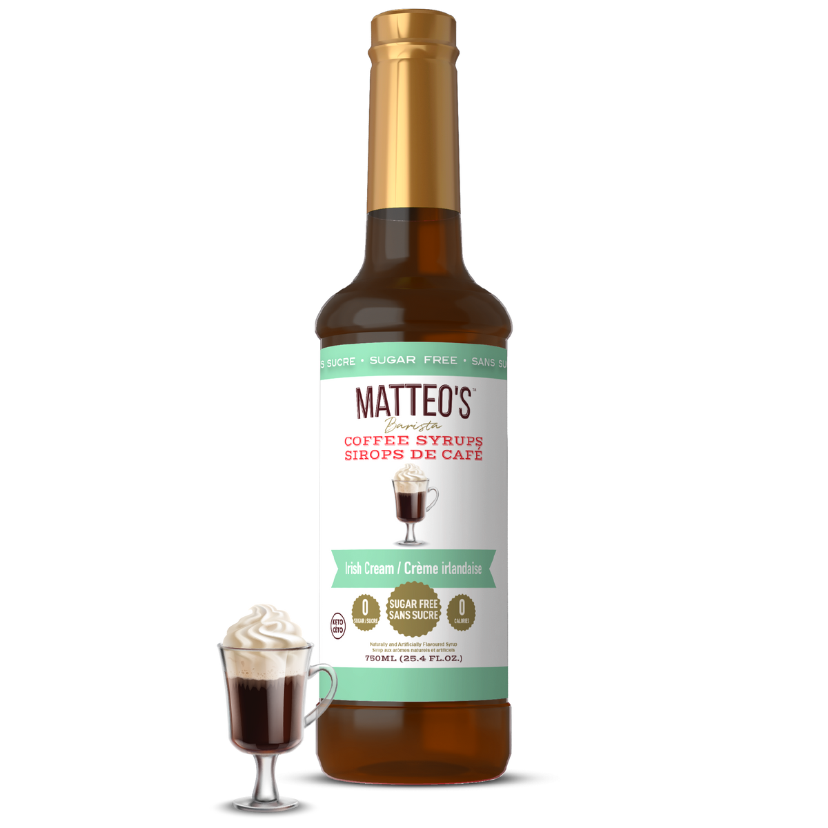 Sirop de café sans sucre, crème irlandaise