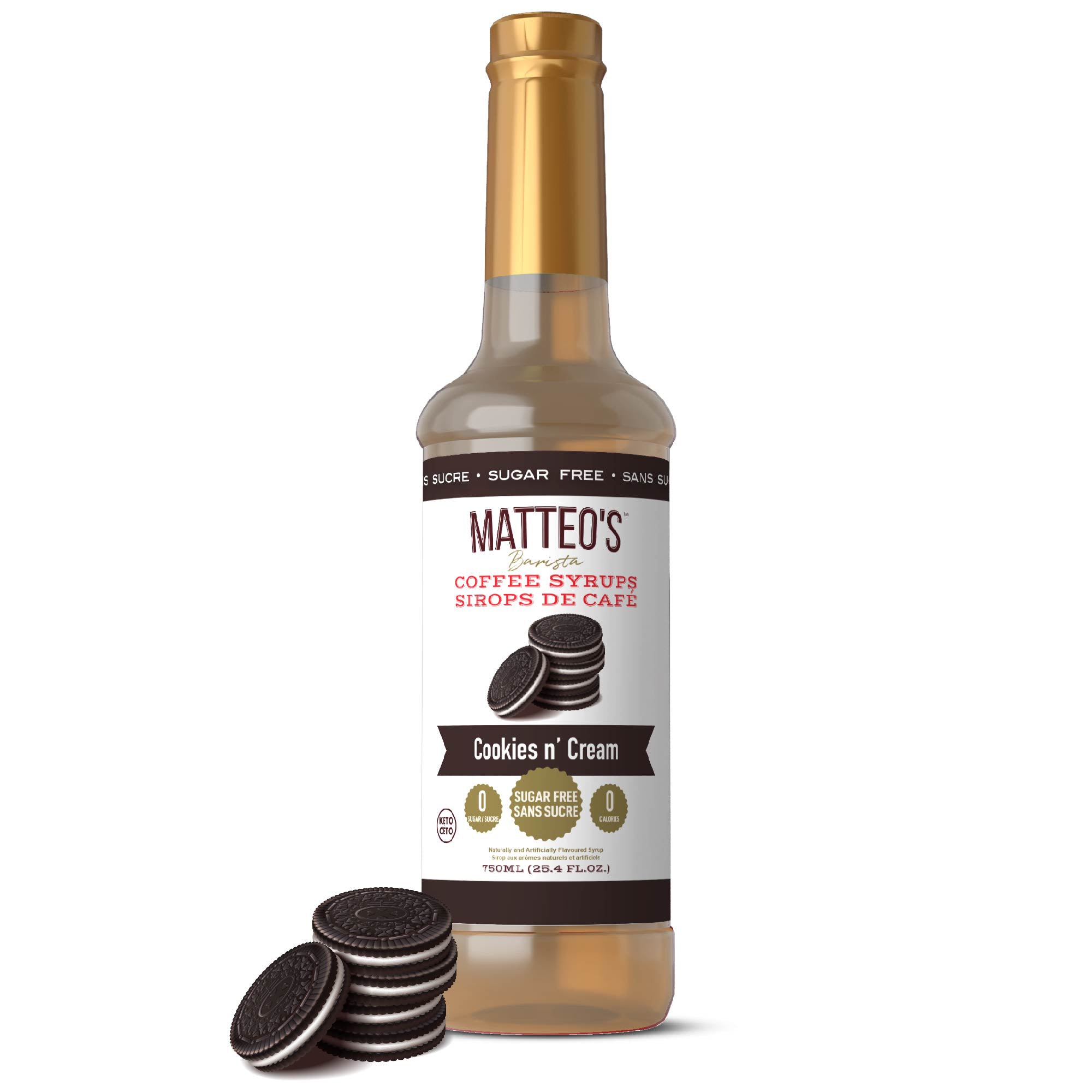 Sirop de café sans sucre de Matteo, biscuits et crème