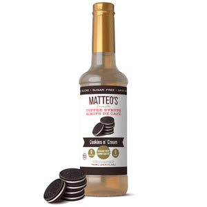 Sirop de café sans sucre de Matteo, biscuits et crème