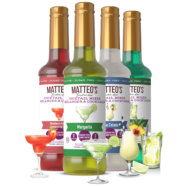 Sugar Free Cocktail Syrup, Variety Pack, (4 Flavors)