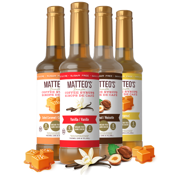 Sugar Free Coffee Syrup, Variety Pack, (4 Flavors)