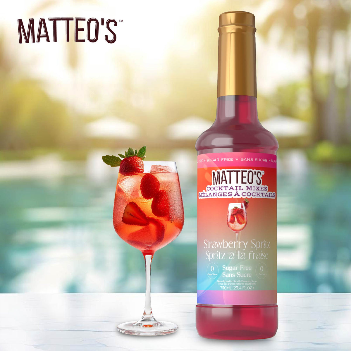 Sugar Free Cocktail Mixes - Strawberry Spritz