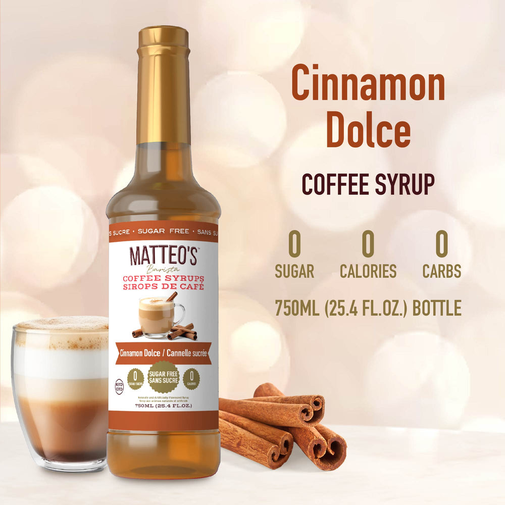 Matteo's Sugar-Free Cinnamon Dolce Coffee Syrup product highlights (1)
