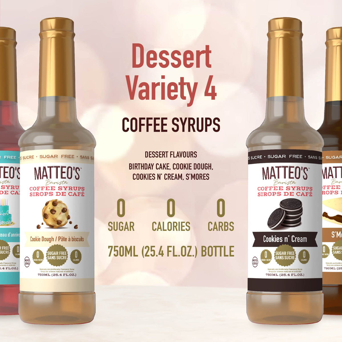 Matteo's Dessert Flavours, Variety Pack, (4 Flavors)
