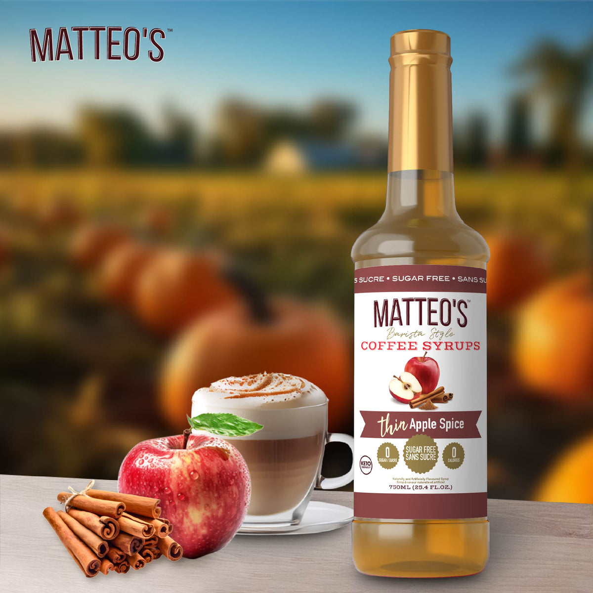 Sugar Free Coffee Syrup, Apple Spice(1L)