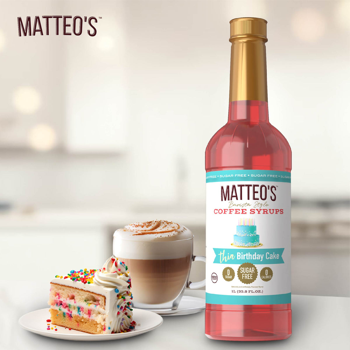 Sugar Free Coffee Syrup, Birthday Cake (1L)