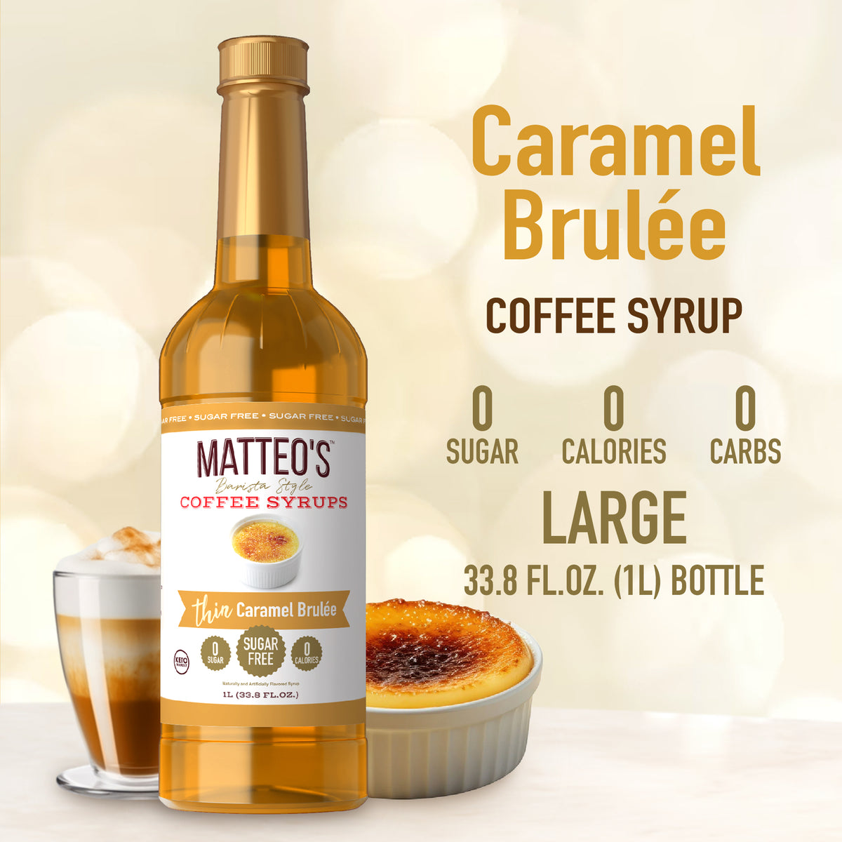 Sugar Free Coffee Syrup, Caramel Brulee (1L)