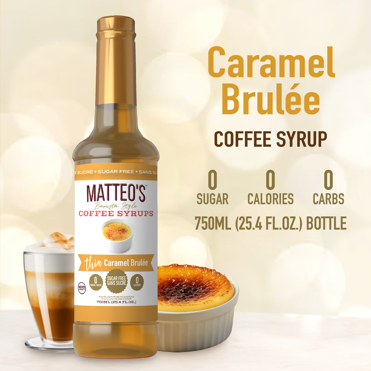 Sirop de café sans sucre, Caramel Brûlé