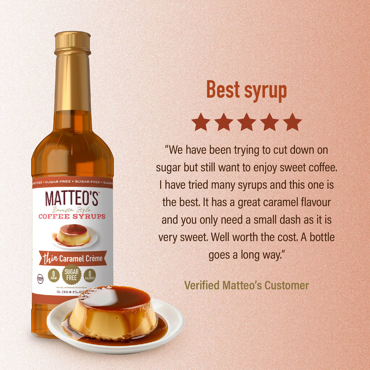 Sugar Free Coffee Syrup, Caramel Creme (1L)