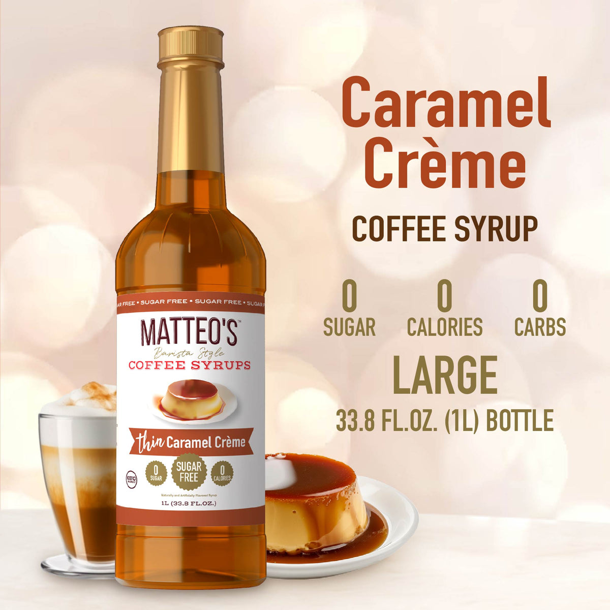 Sugar Free Coffee Syrup, Caramel Creme (1L)
