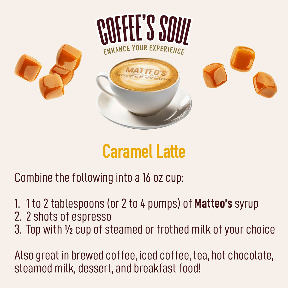 Sugar Free Coffee Syrup, Caramel (1L)