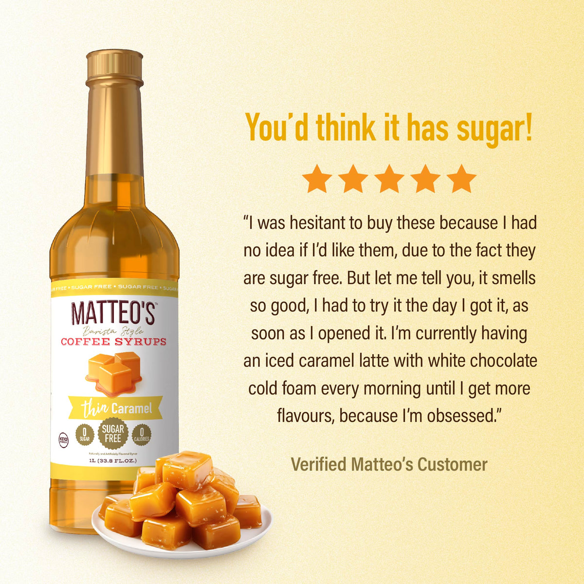 Sugar Free Coffee Syrup, Caramel (1L)