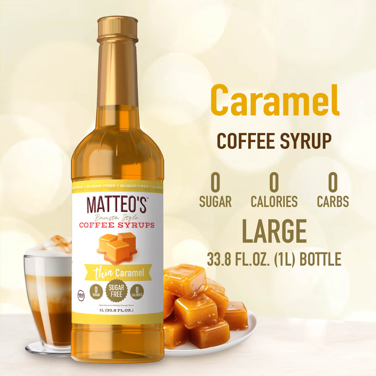 Sugar Free Coffee Syrup, Caramel (1L)