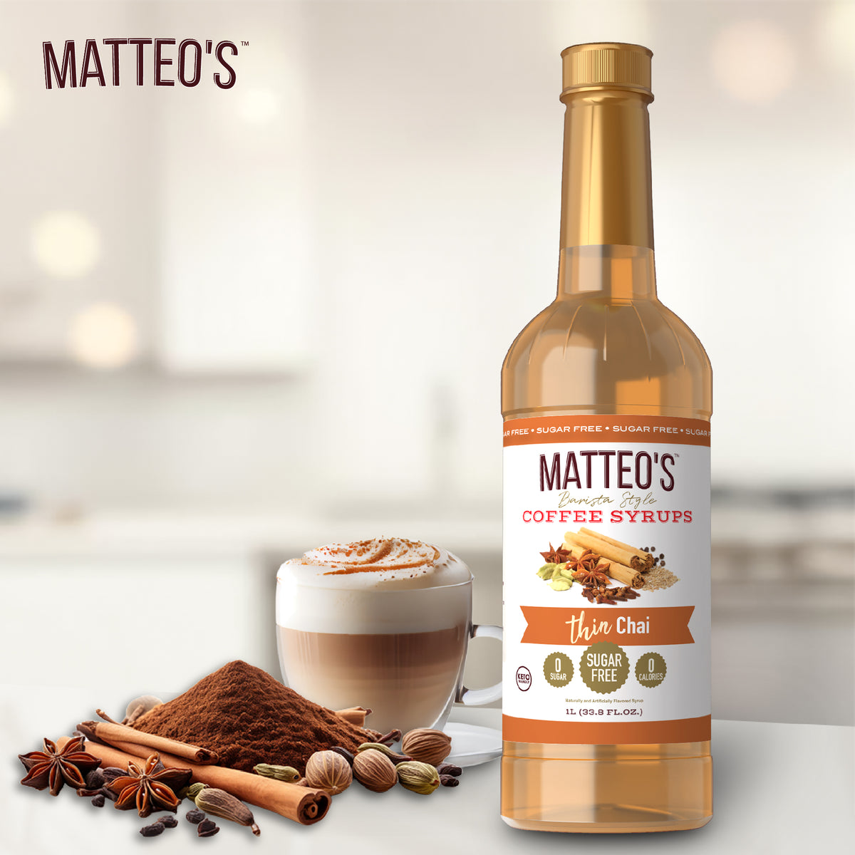 Sugar Free Coffee Syrup, Chai (1L)