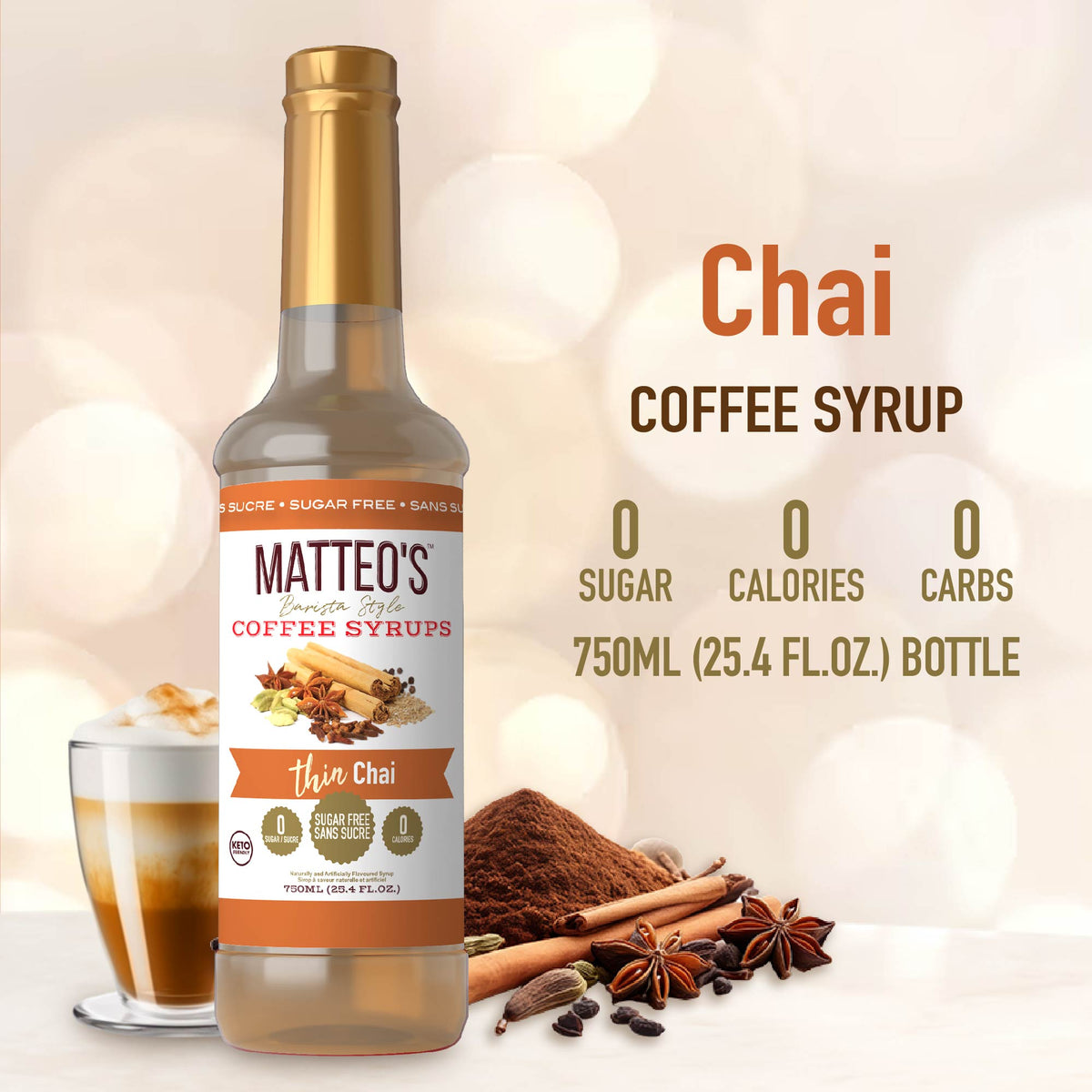 Sugar Free Coffee Syrup, Chai