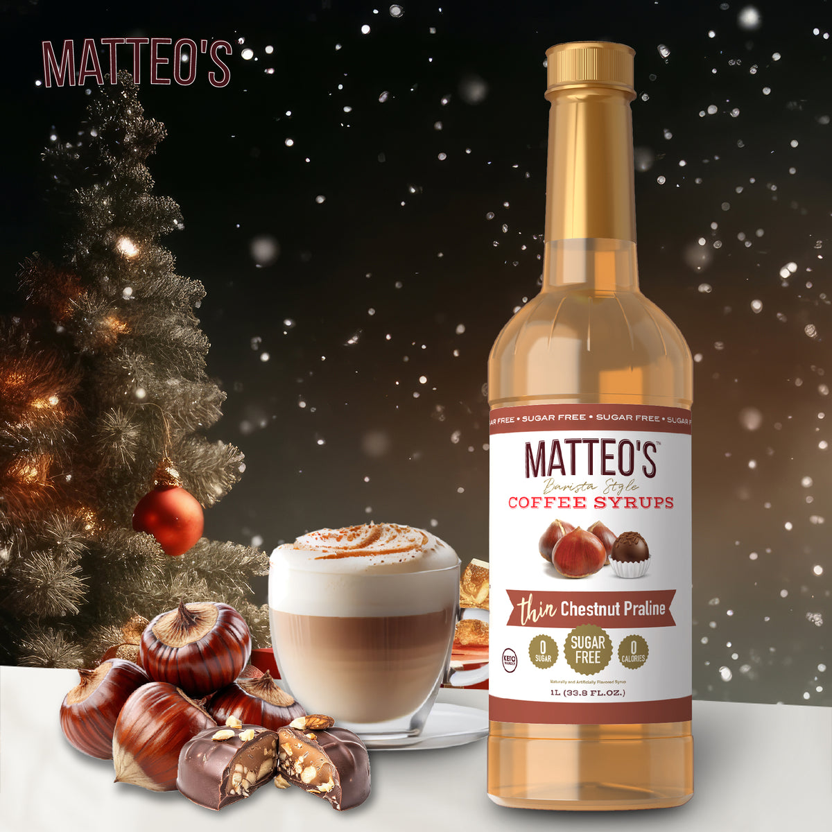 Sugar Free Coffee Syrup, Chestnut Praline (1L)