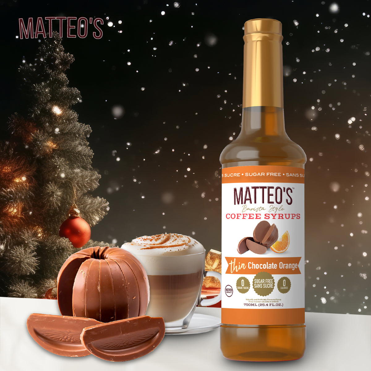 Sirop de café sans sucre, Orange Chocolat