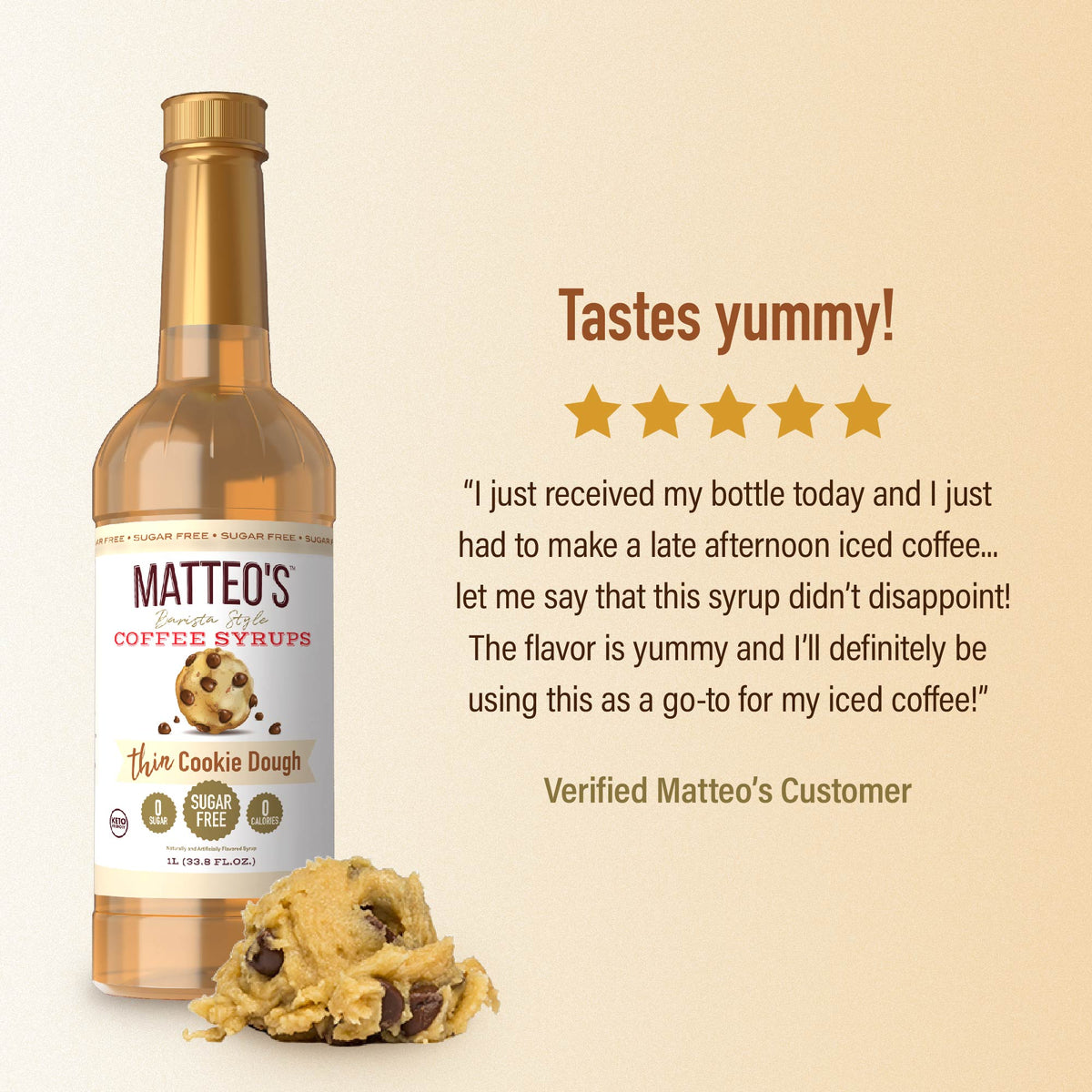 Sugar Free Coffee Syrup, Cookie Dough (1L)