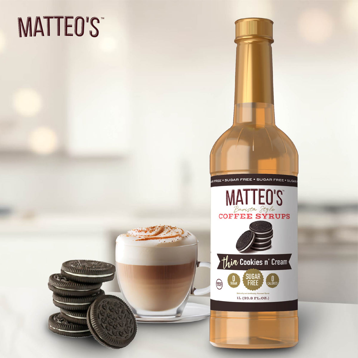 Sugar Free Coffee Syrup, Cookies N Cream (1L)